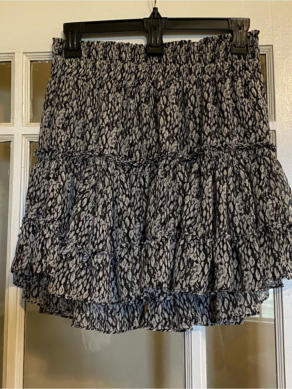 Misa Los Angeles Black & White Tiered Ruffle Skirt